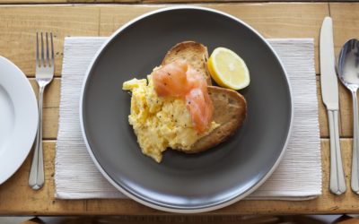 Scrambled Eggs and Smoked Salmon on Toast